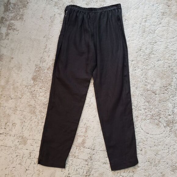 Banana Blue XSmall NWT Black 100% Linen High-rise Pants - Picture 2 of 8